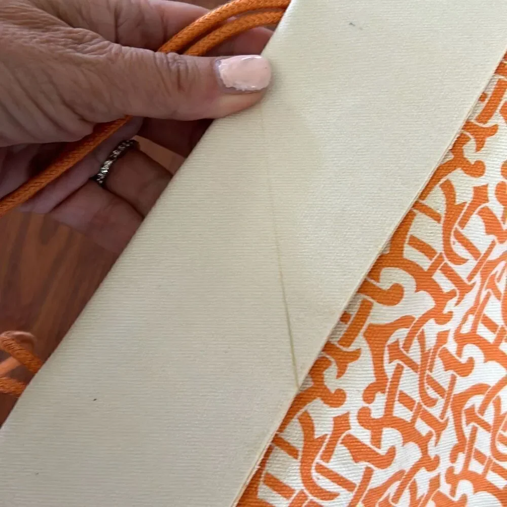 Tory Burch canvas tote bag orange cream